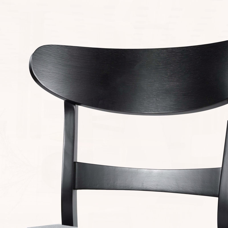 Ensemble de chaises de salle à manger rembourrées Mid-Century avec pieds en bois d'hévéa, ensemble de 2