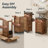 Brown and Gray Under Sink Cabinet with U-Shaped Cut-Out, Double Vented Doors, Towel Holder - Elements Collection