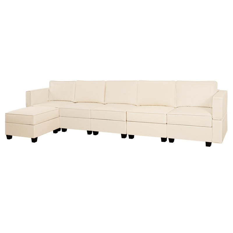 Canapé modulaire Shealene, Cuir respirant beige