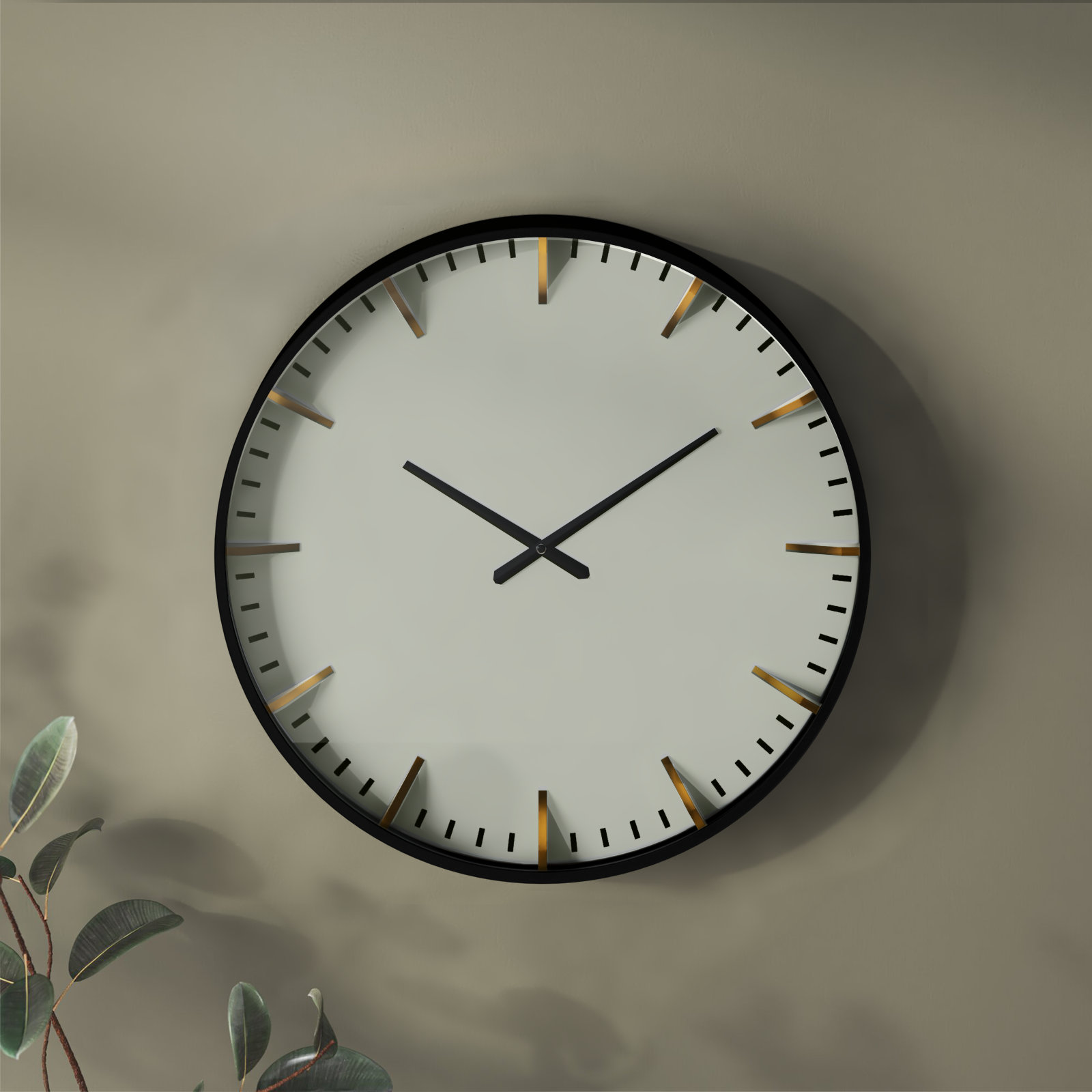 Della 19.63'' Metal Wall Clock, Black