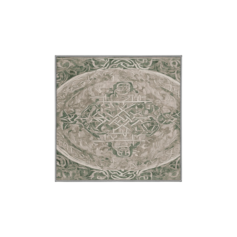 Machine Washable Gray Area Rug, Square 8'
