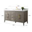 Meuble-lavabo simple 60 po avec plateau en marbre Chambery-100737603-100737604