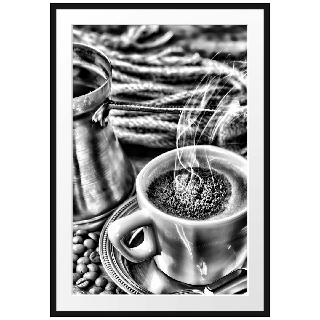 Gerahmtes Poster Kaffe Kaffeetasse Kaffee