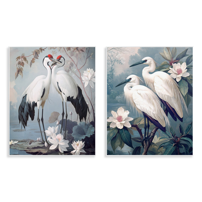 Ensemble de 2 plaques murales Shore Line Magic Birds, design par Steve Hunziker