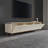 Elegant Modern TV Stand with Numerous Shelves, Travertine & Gold Finish, 70.9 x 17.7 x 17.3 inches | 100% Melamine Coated Particle Board, Thickness: 0.7 inches | Wall-Mountable, Push to Open Doors, Stylish & Functional Design-108051199