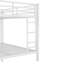Grand lit superposé en métal pour adultes et adolescents, conception robuste et peu encombrante avec réduction du bruit, sans sommier tapissier, blanc