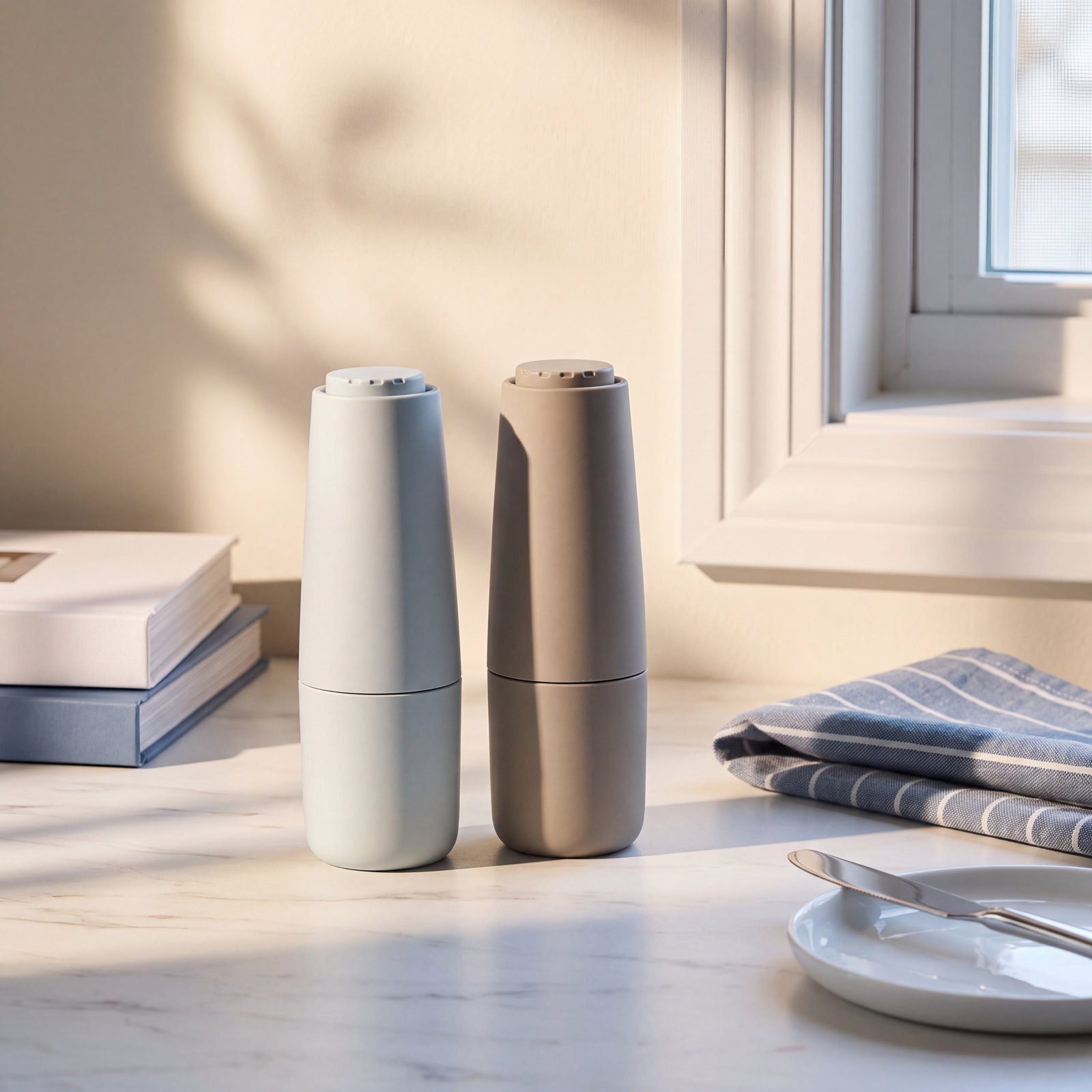SALPI Salt and Pepper Grinder Set, Nomad/Moonbeam