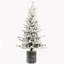 Sapin de Noël floqué de 60 cm avec pot, 30 lumières DEL blanc chaud et 189 branches