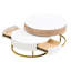 2 tables basses à plateau relevable en blanc et naturel - Design moderne, fonction gigogne, tables élévatrices hydrauliques, 2 tiroirs, naturel, mécanisme, gigogne compacte,-373920390