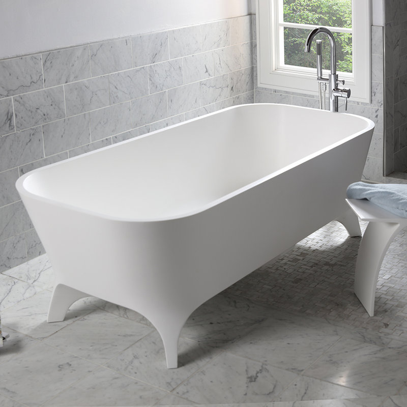 Giulia 70.88'' L Freestanding Soaking Bathtub, Gloss White