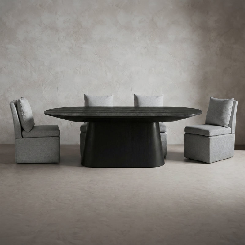 Ensemble de table de salle à manger 5 pièces Oldbury, 5 Pieces: Table, 4 Chairs, Black