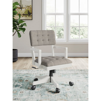 Chaise de bureau blanche antique