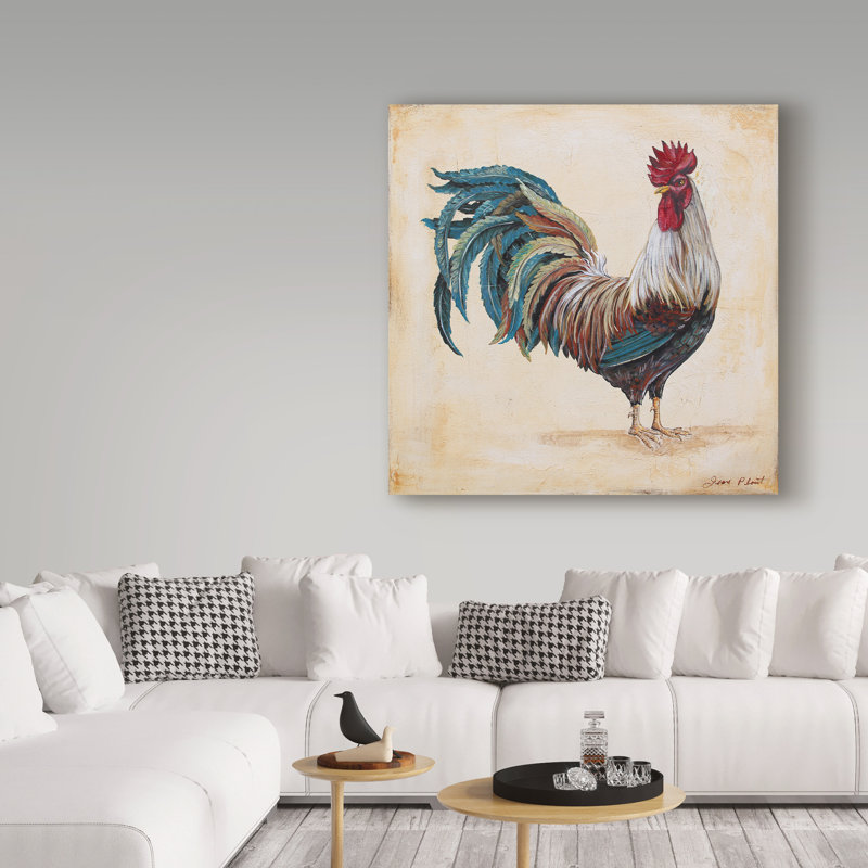 Deagen 'Rooster 4' Print on Wrapped Canvas, 18" H x 18" W x 2" D