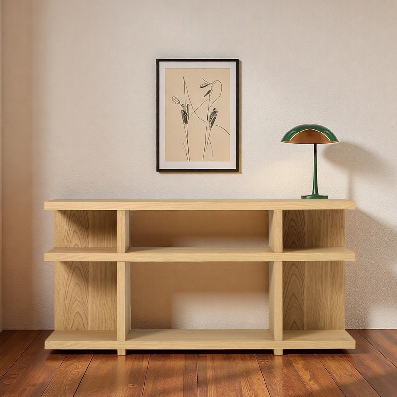 Console moderne et simple, Burlywood, H 25,6 po x l 52 po x P 13,4 po