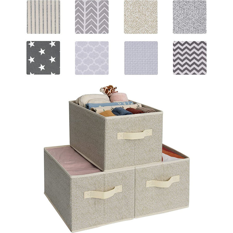 Collapsible Storage Boxes Linen Fabric Storage Baskets - Temu