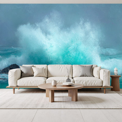 Papier peint auto-adhésif Beach Ocean Teal