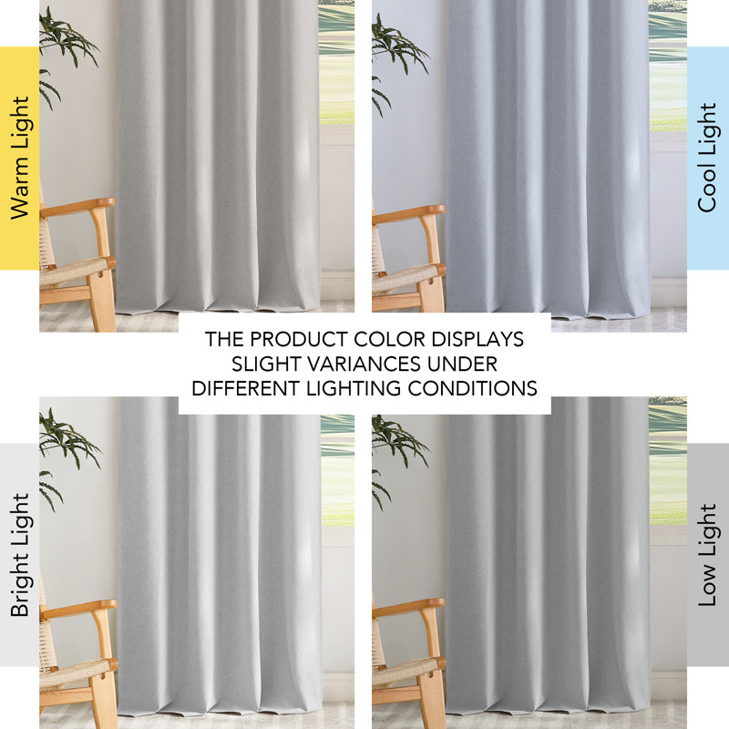 100% Blackout Linen Textured Curtains for Bedroom, Privacy Protection & Noise Reducing Drapes, Insulated Window Treatments for Farmhouse, 2 Panels