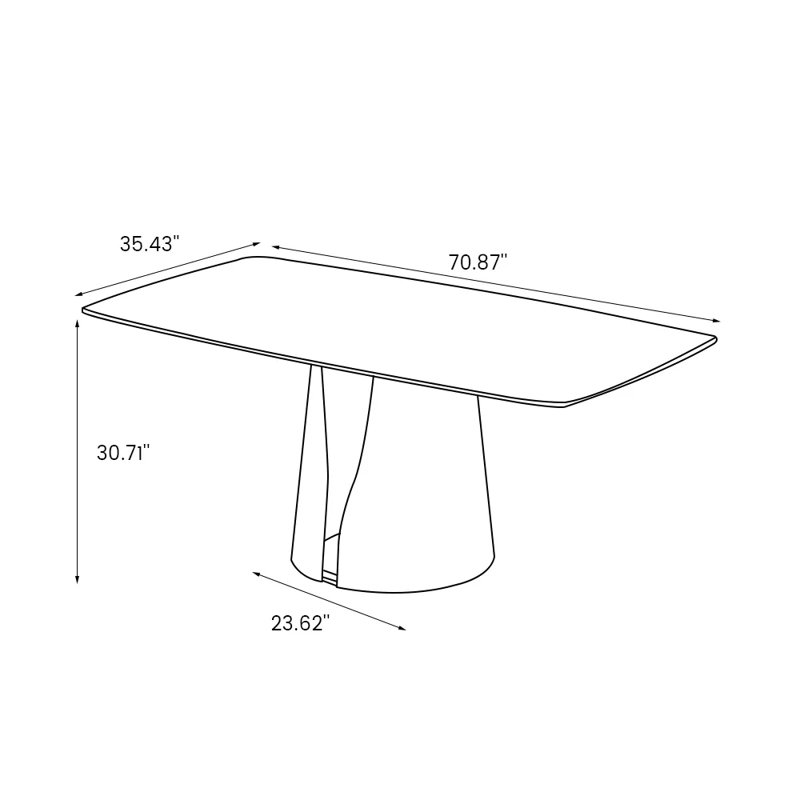 Rectangular Sintered Stone Dining Table