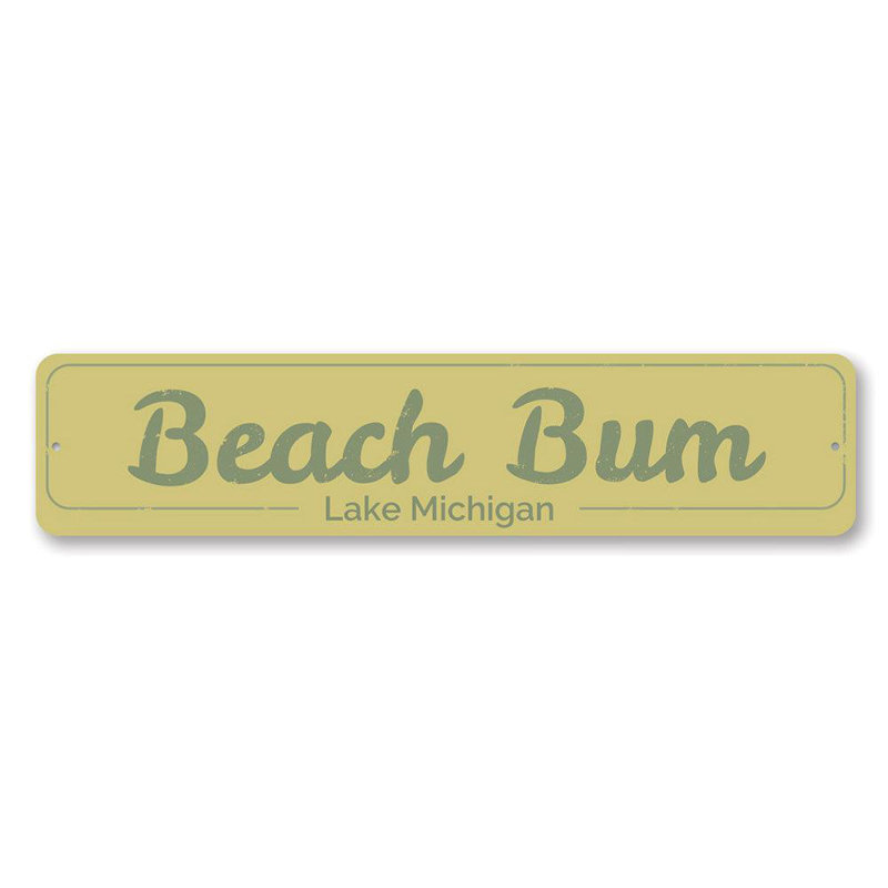 Plaque de plage en métal, H 6 po x l 24 po x P 0,06 po