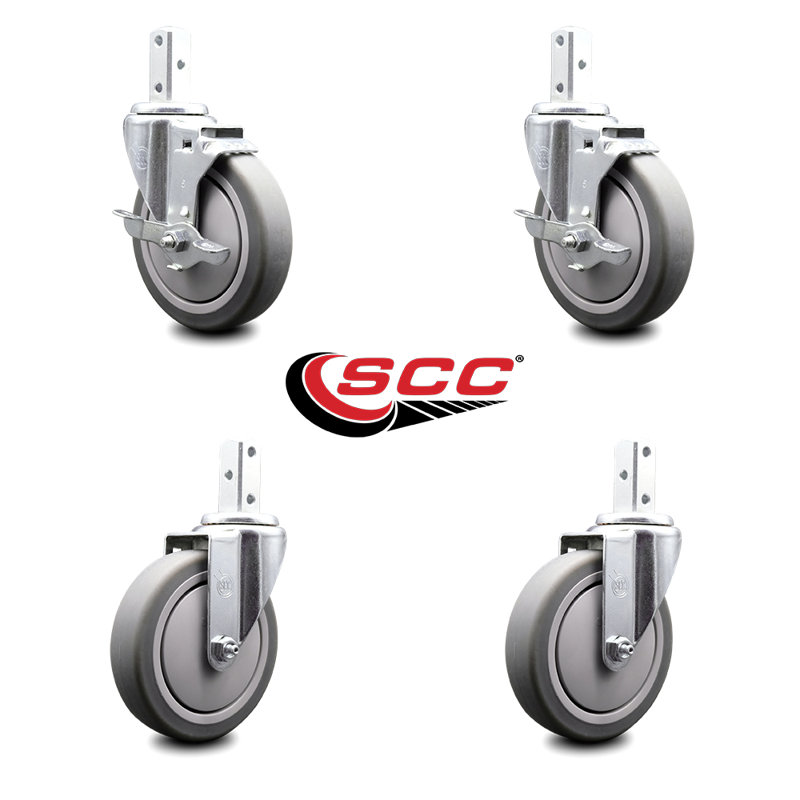 4 Piece Thermoplastic Rubber Caster Set