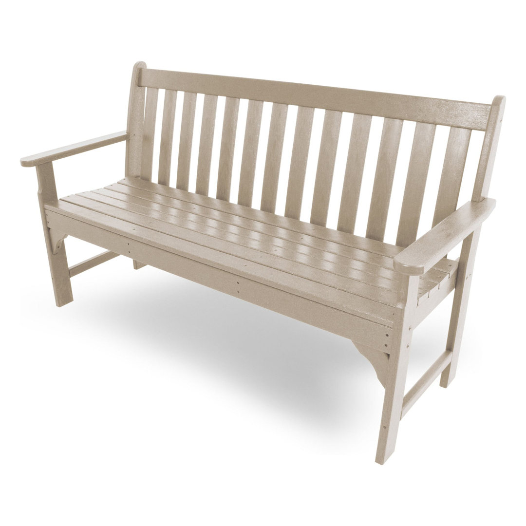 POLYWOOD Vineyard Patio Bench POLYWOOD® Color: Sand Size: 35.25" H x 60" W x 24" D