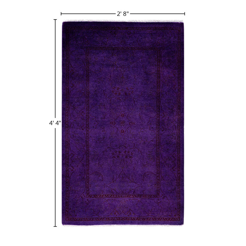 Overdyed One-of-a-Kind Runner 2'8" X 4'4" Hand Knotted Area Rug