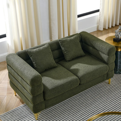 Canapé modulaire 2 places - tissu d'ameublement doux, coussins, tissu de salon moderne de 60 pouces Streamline, attrait,