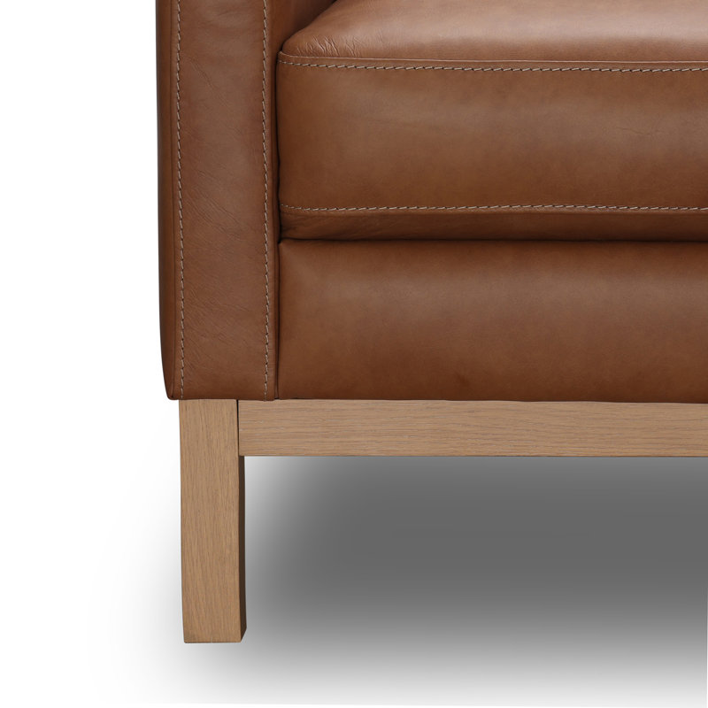 Fauteuil club en cuir véritable 33,07 po Nels