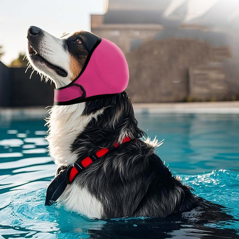Protection antibruit pour chien, rose vif, HTS