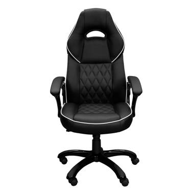 Ergonomic Gaming Chair with 4D Armrests, Headrest, & Lumbar Support Inbox Zero Upholstery Color: Black