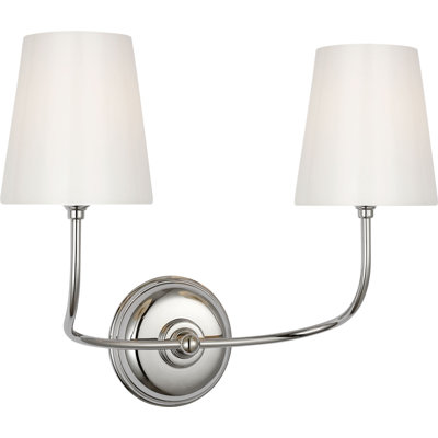 Vendome Double Sconce with White Glass