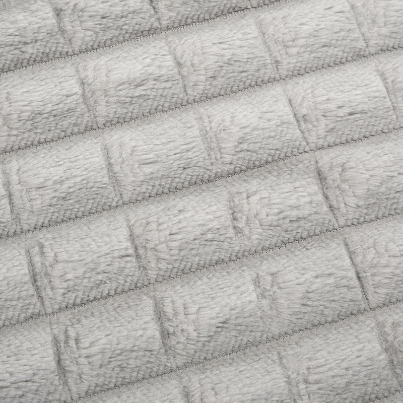 Machine Tufted Throw Blanket, 200cm x 150cm, Grey, Checkered