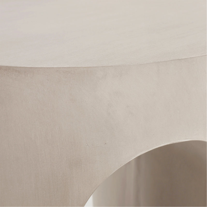 Table d'appoint d'extérieur ronde en U Mgo, gris clair