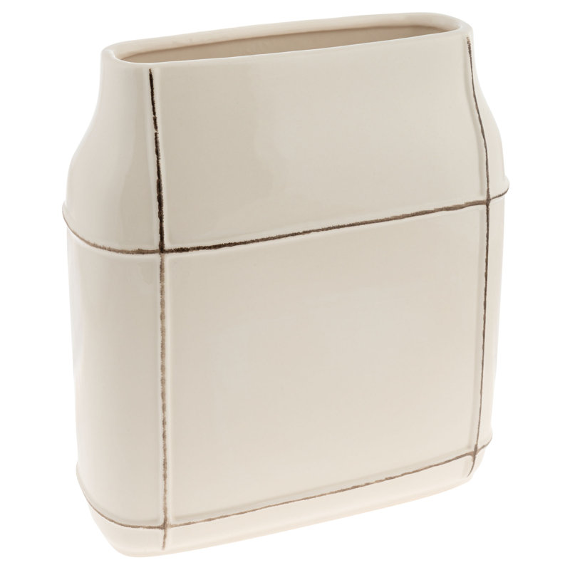 Vase plat (F23), H 8 po x l 8,26 po x P 8 po