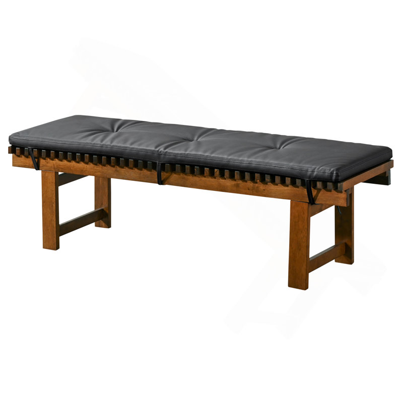 Banc Lucia en similicuir noir