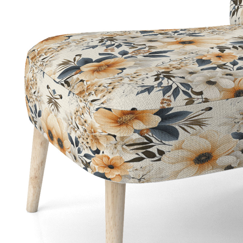 Rustic Floral Warmth Brilliance - Chaise d'appoint rembourrée de style campagnard, chaise d'appoint rustique à motif floral