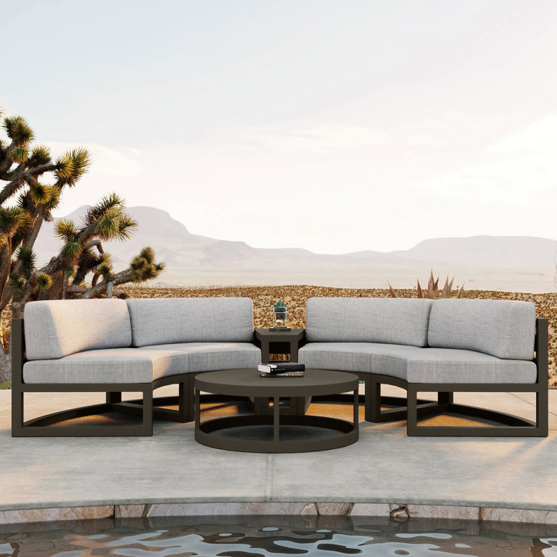 Avion Outdoor 4 - Piece Conversation Set, Cast Silver Sunbrella®, Slate