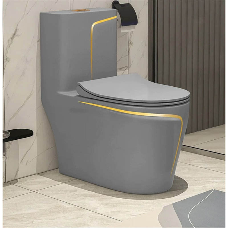 Dual-Flush Grey Silent Anti-Odour Toilet (Seat Included)