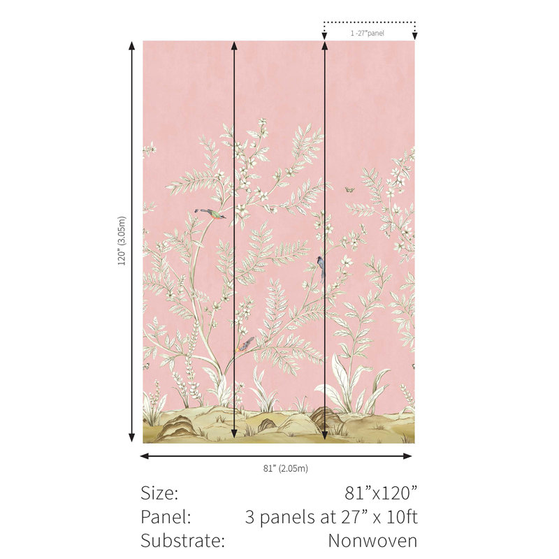 Vija Floral Wallpaper, Rose Petal