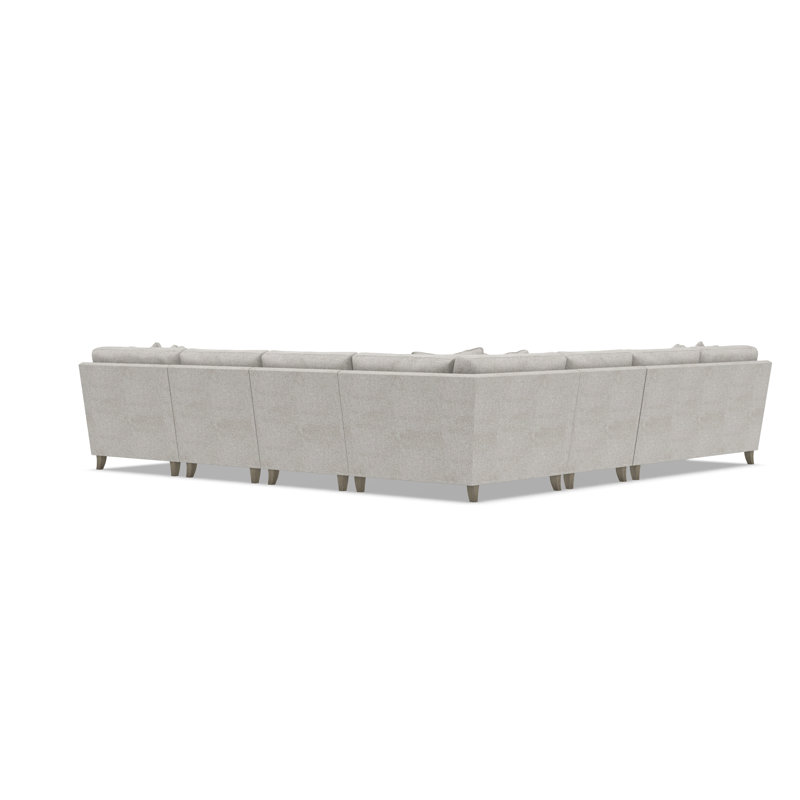 Mila Sectional, Light Gray Polyester, 33.5" H x 137" W x 137" D, Right Hand Facing