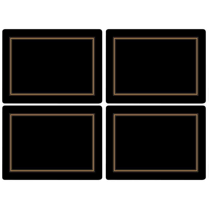 Portmeirion, Pimpernet, Placemats - Classic Black, Black