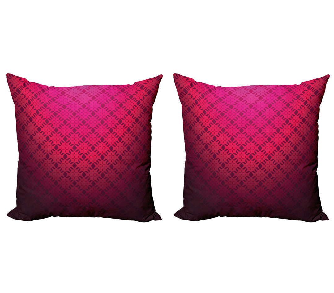 Dekokissen Kissenbezug, Damast-Vintage Design, Geometrisch, Hot Pink Fuchsie