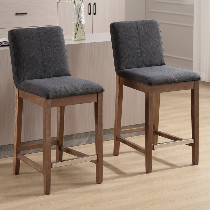 Tabouret de comptoir rembourré Alayha, Noir