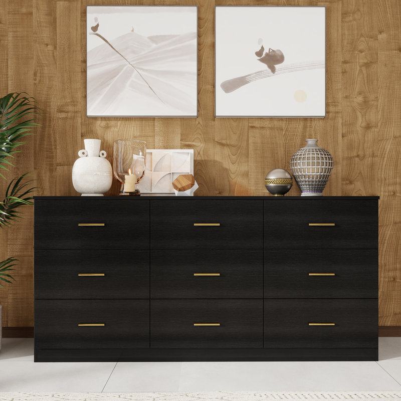 9-drawer Dresser For Bedroom, Black