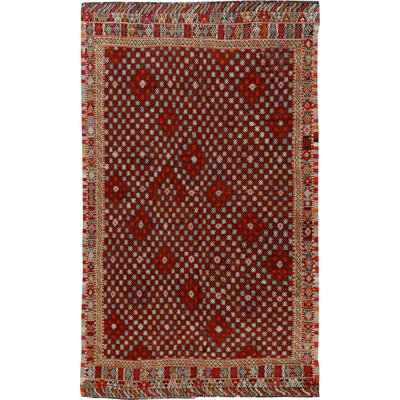 Tapis rétro fait à la main 7 pi x 11 pi 10 po Vintage