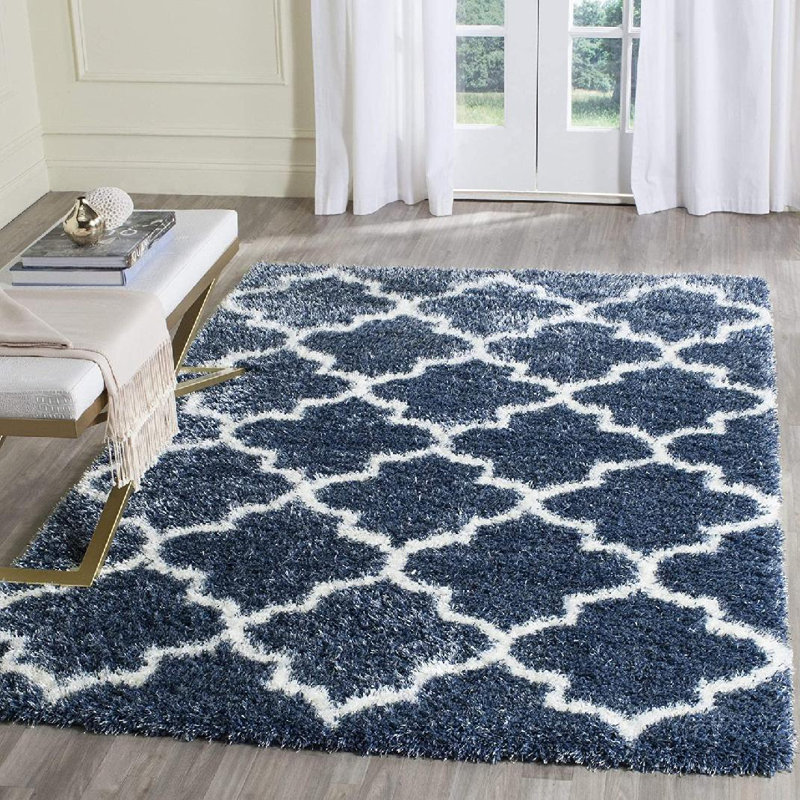 Bertl Sgm-Montreal Shag Performance Geometric Rug, Square 6'7"