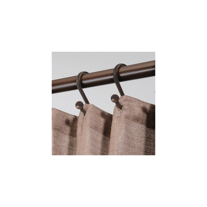 Crochets de rideau de douche en métal - ensemble de 12, bronze