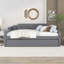 Lit de jour double rembourré avec couchette, port de charge USB, hauteur de couchette convertible, gris