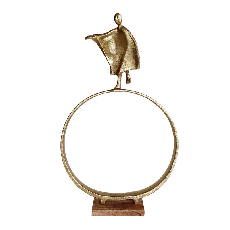 Abstract Sculpture  11.5" x 3.5" x 18"  Gold/Brown