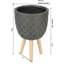 Grand pot à fleurs rond 18,5 "avec support et pot décoratif d'intérieur